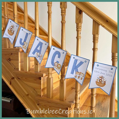 Personalised Bunting : Noah's Ark Christening